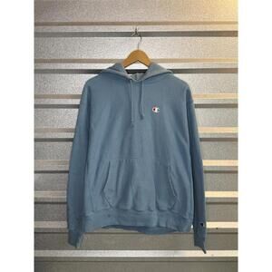Vintage Champion Reverse Weave Small Blue Hoodie Sweatshirt Large
